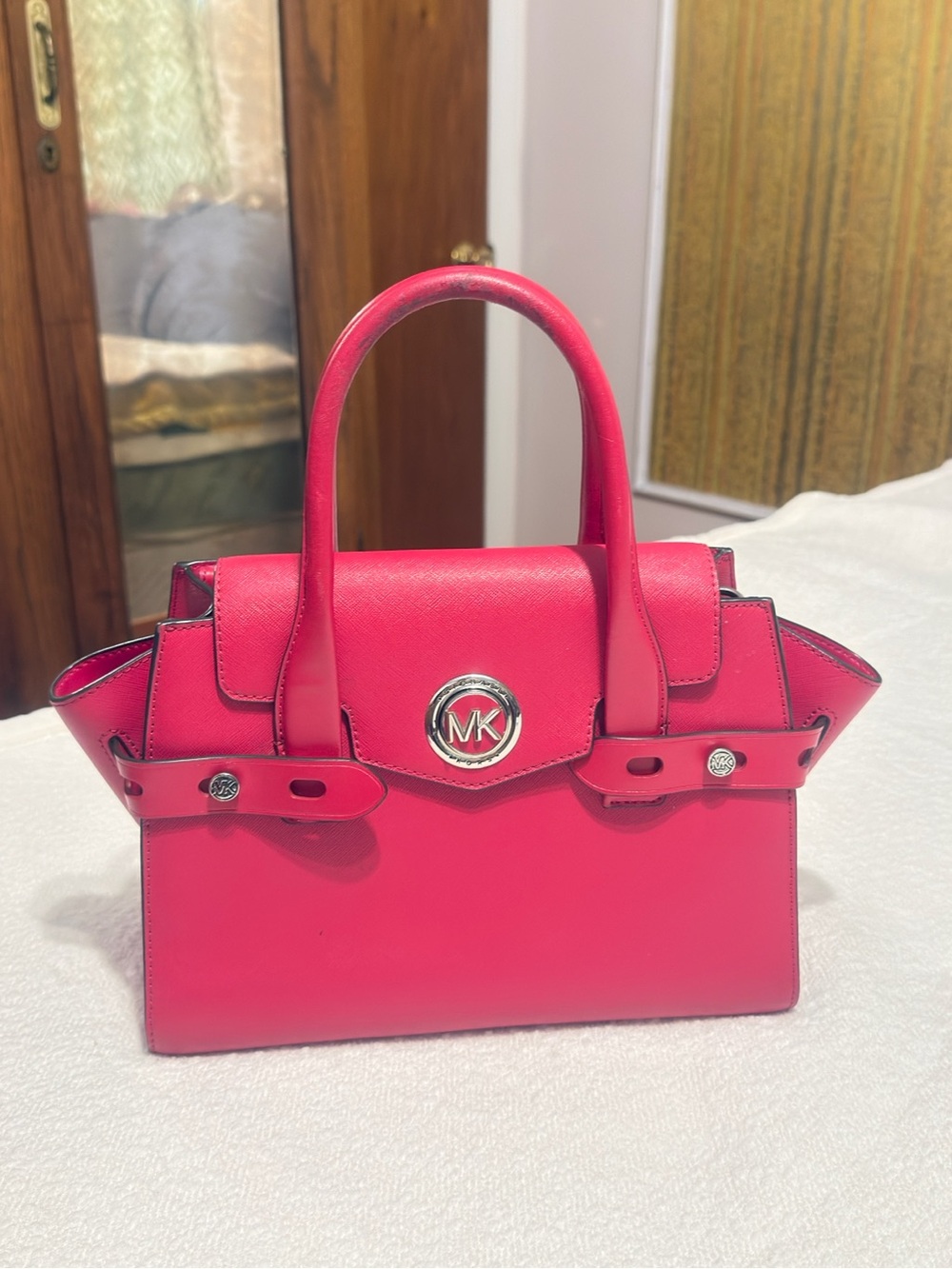 Michael Kors Hot Pink Saffiano Leather Satchel
